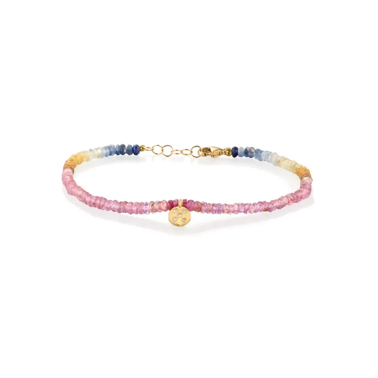 Rainbow Sapphire Shaded Charm Bracelet