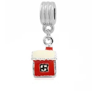 Red House European Bead Compatible for Most European Snake Chain Bracelet