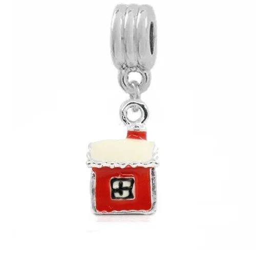 Red House European Bead Compatible for Most European Snake Chain Bracelet