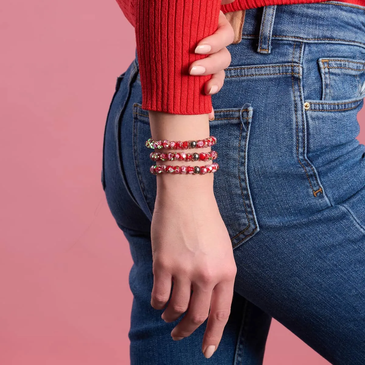 Red Roses | Firefly Glass Diamonds Bracelet