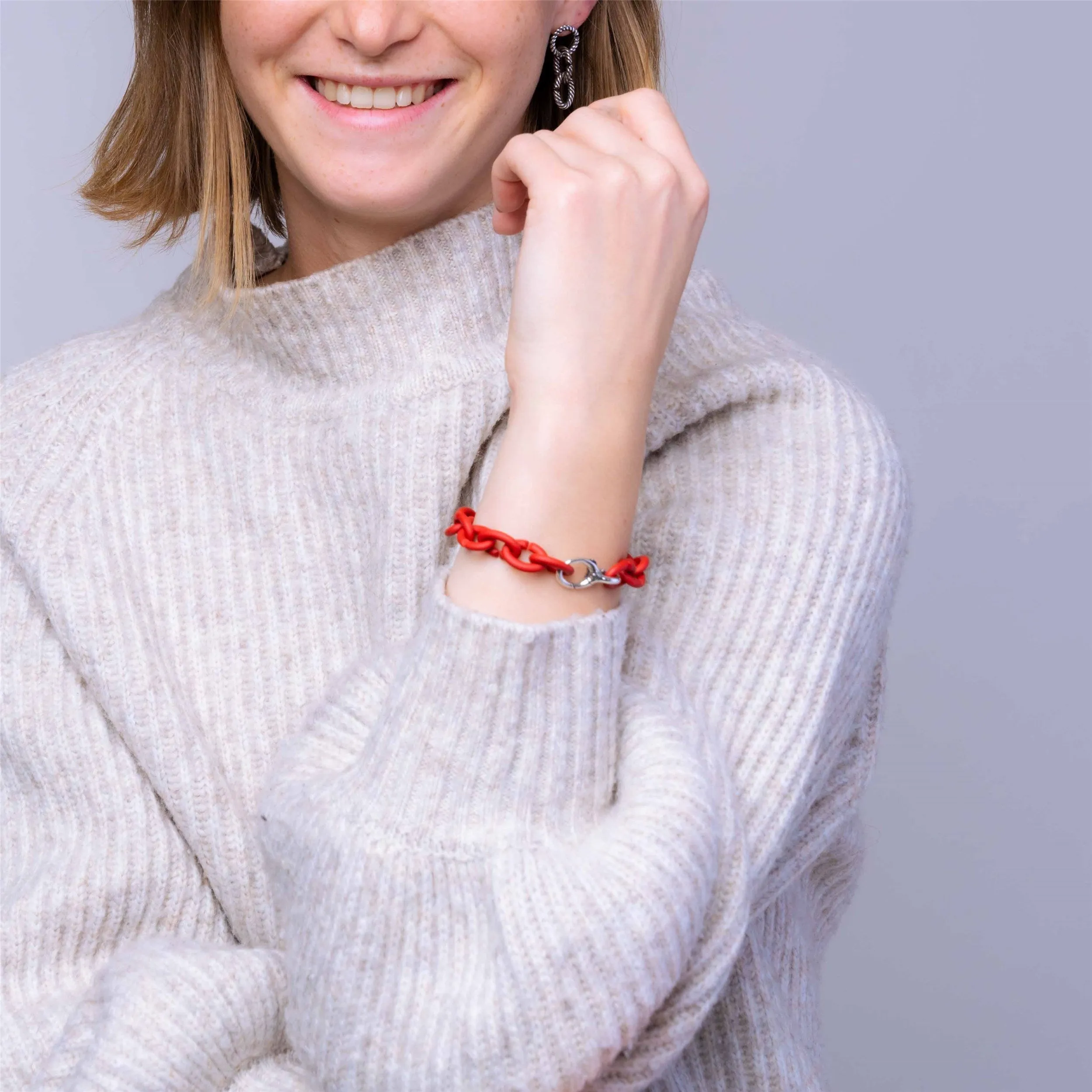 Red Silver Bracelet