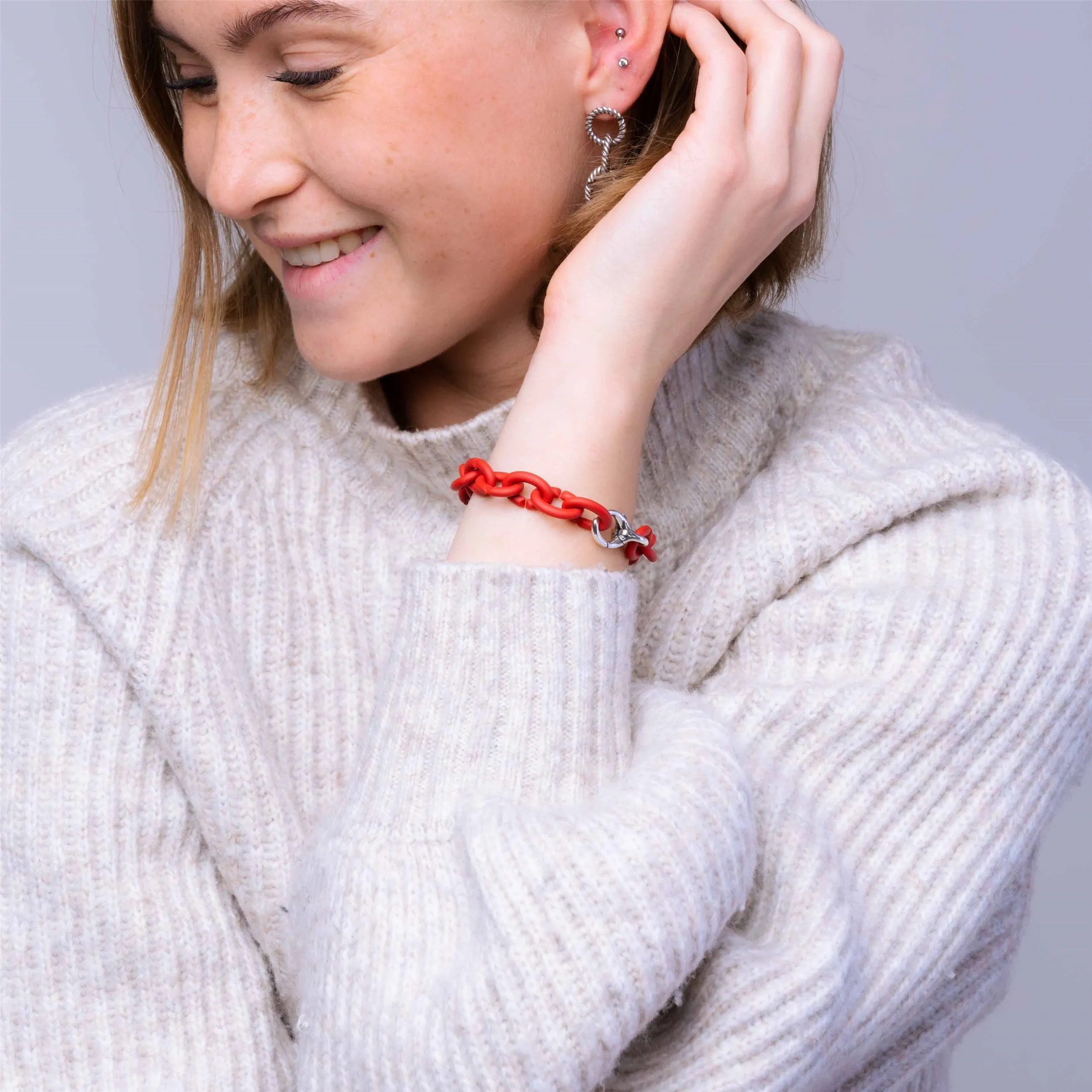 Red Silver Bracelet