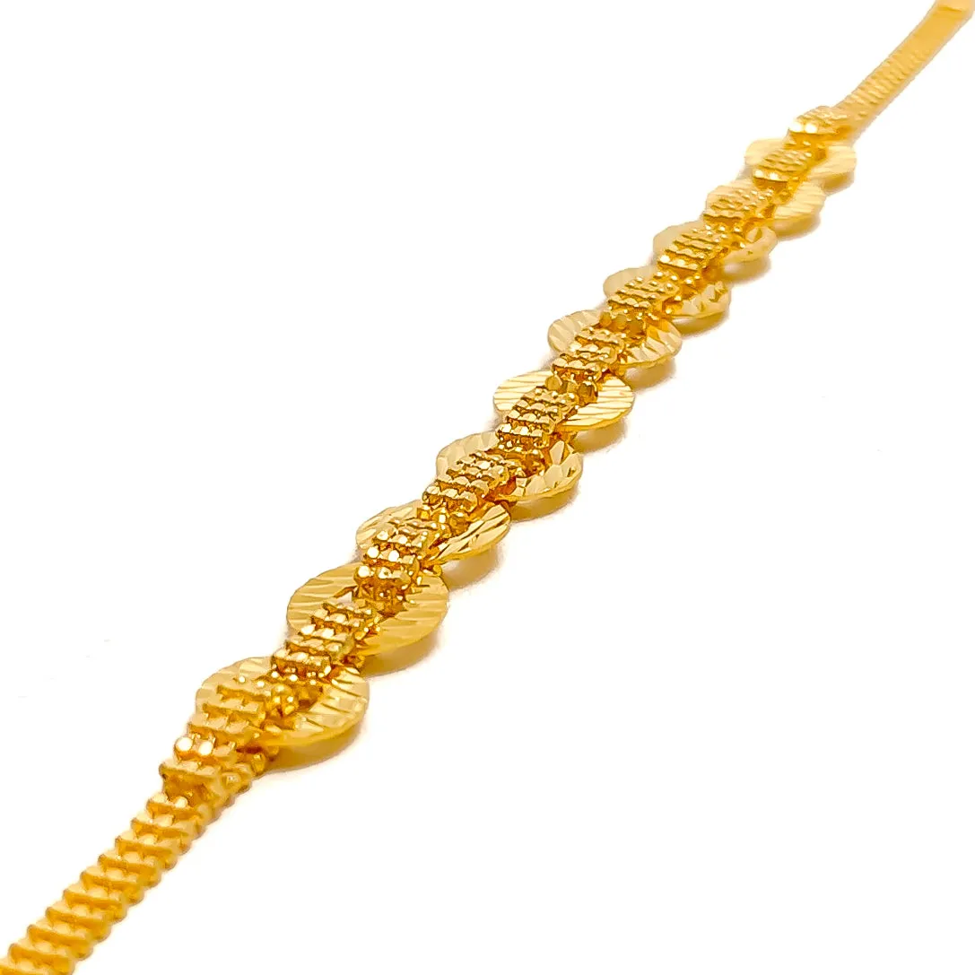 Regal Gleaming 22K Gold Bracelet