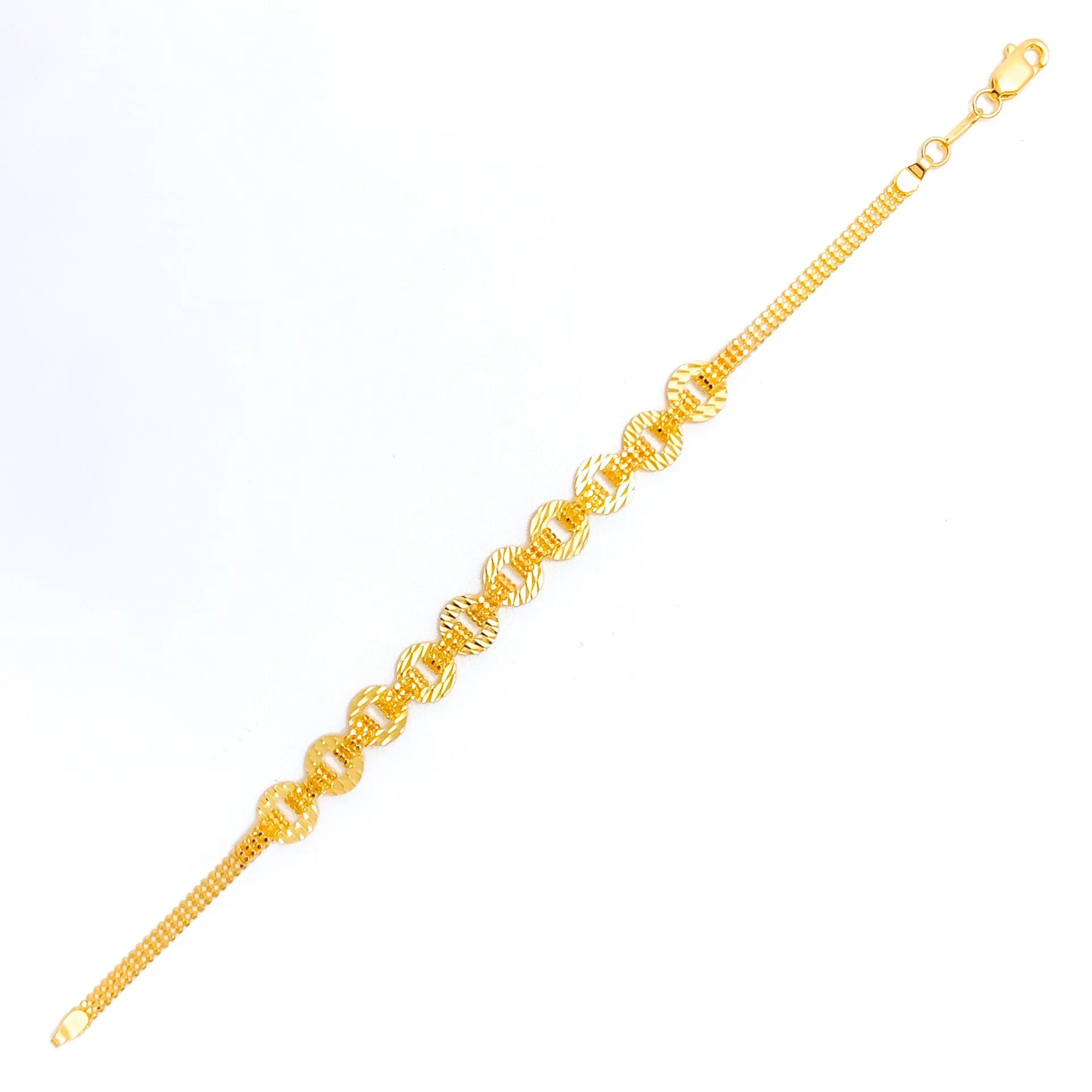 Regal Gleaming 22K Gold Bracelet