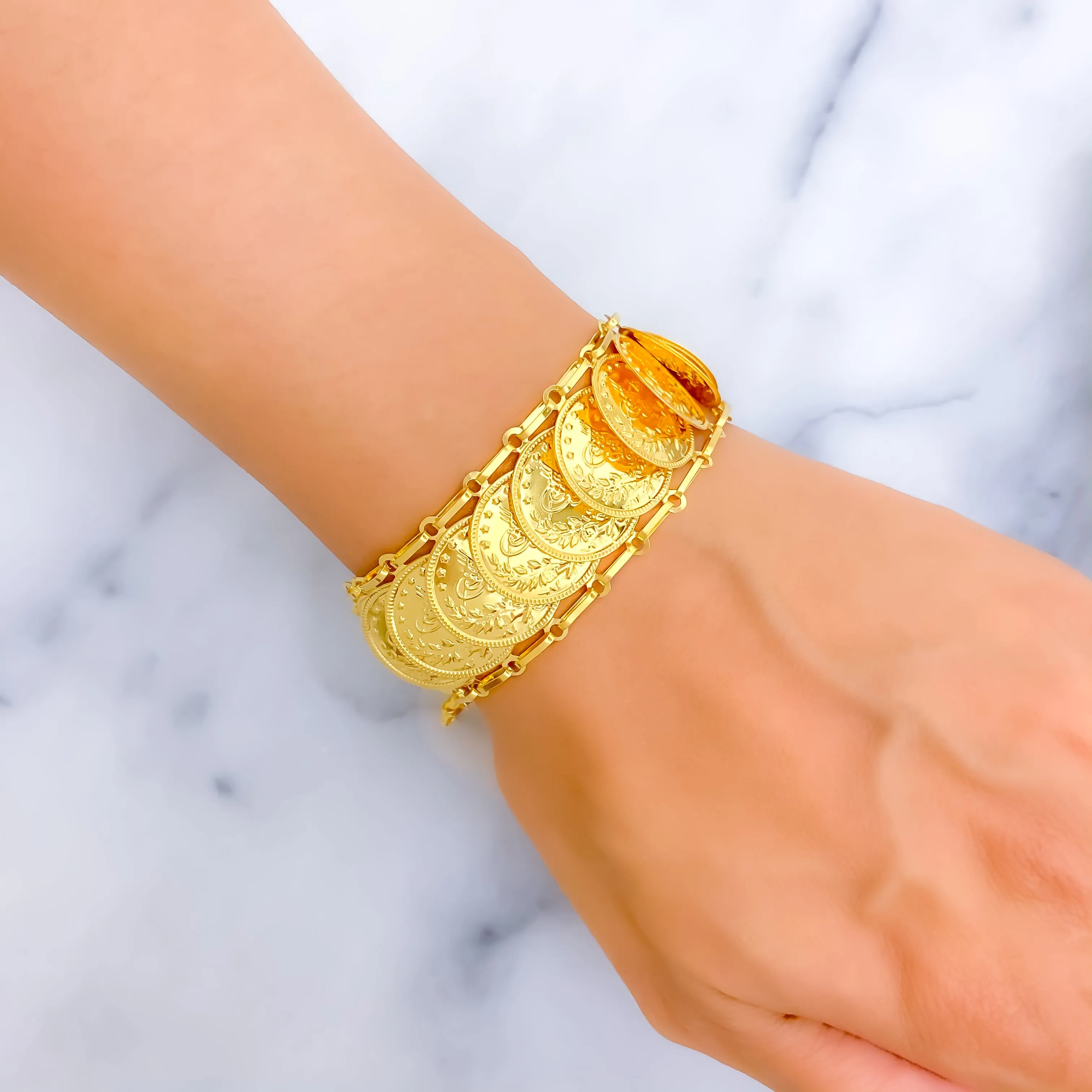 Regal Magnificent 21k Gold Coin Bracelet