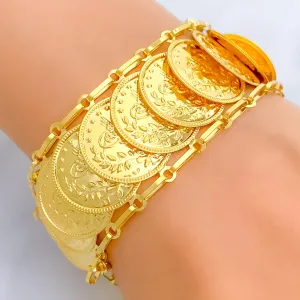 Regal Magnificent 21k Gold Coin Bracelet