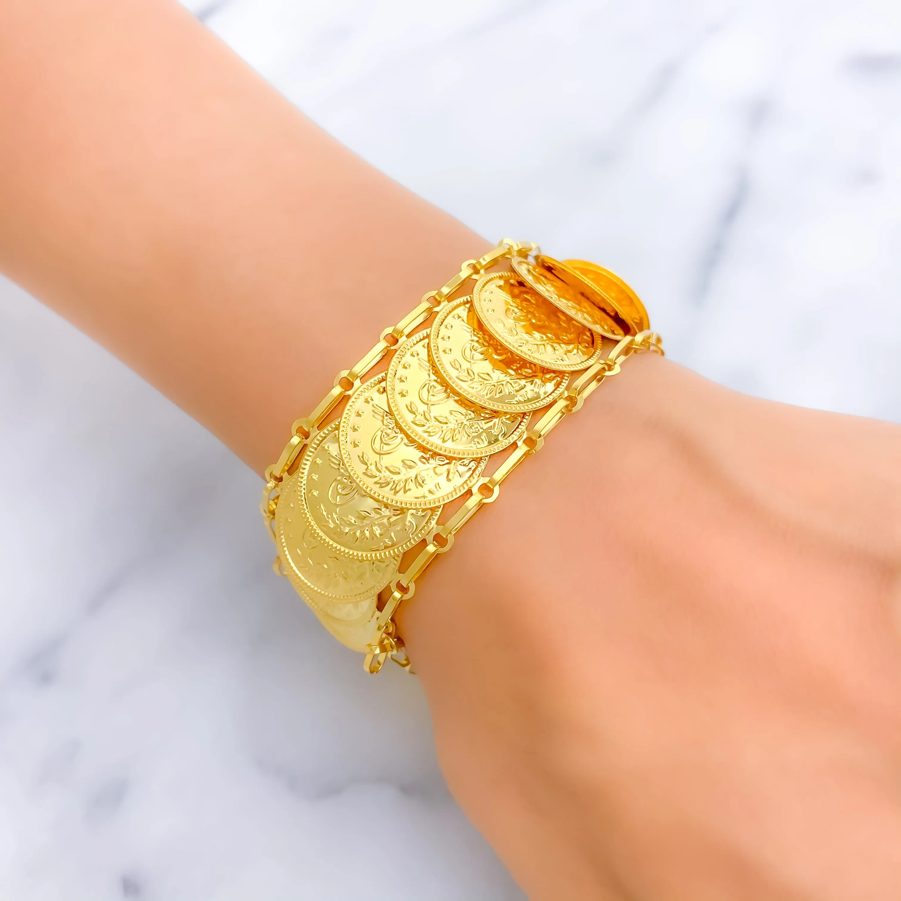 Regal Magnificent 21k Gold Coin Bracelet
