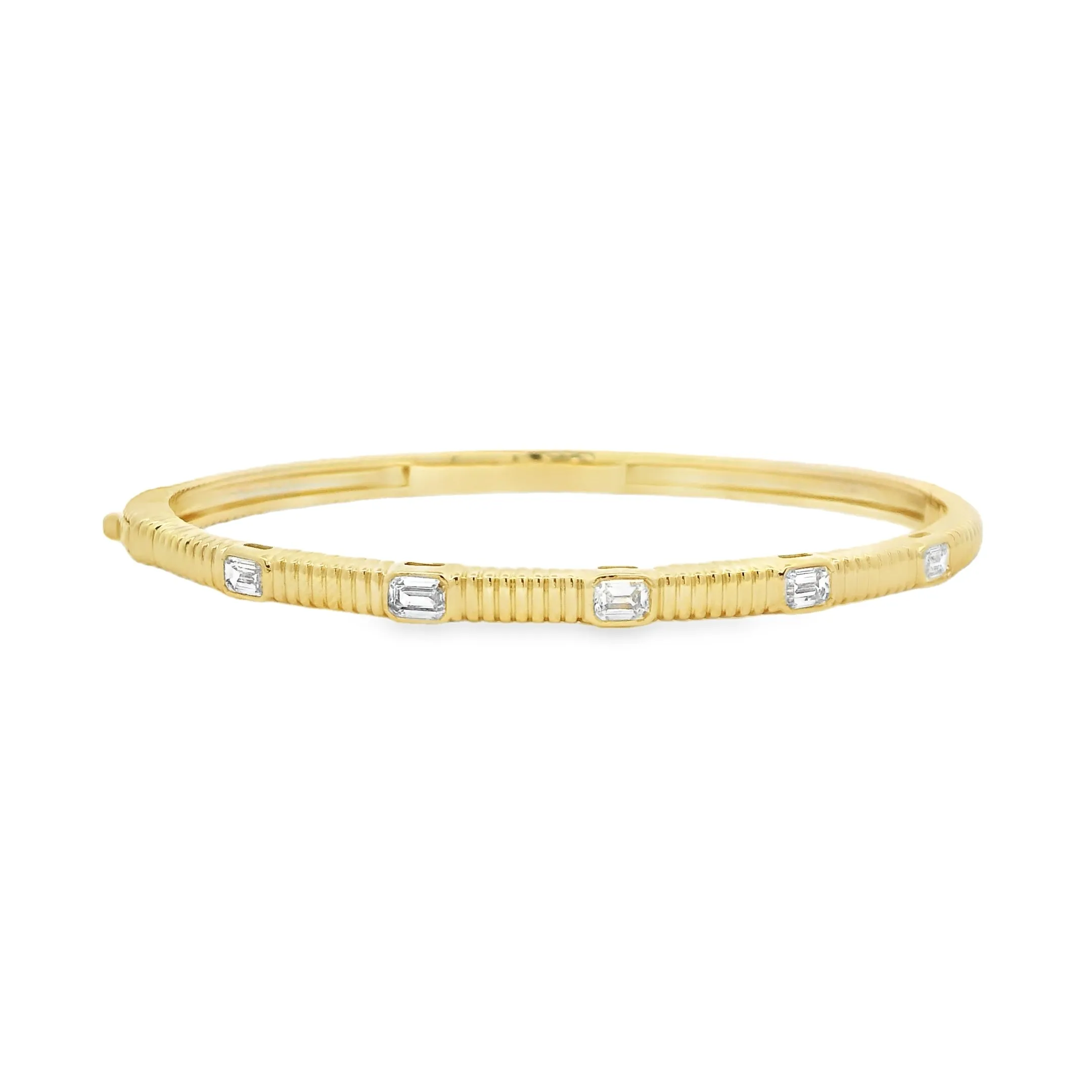 Ribbed Diamond Bangle