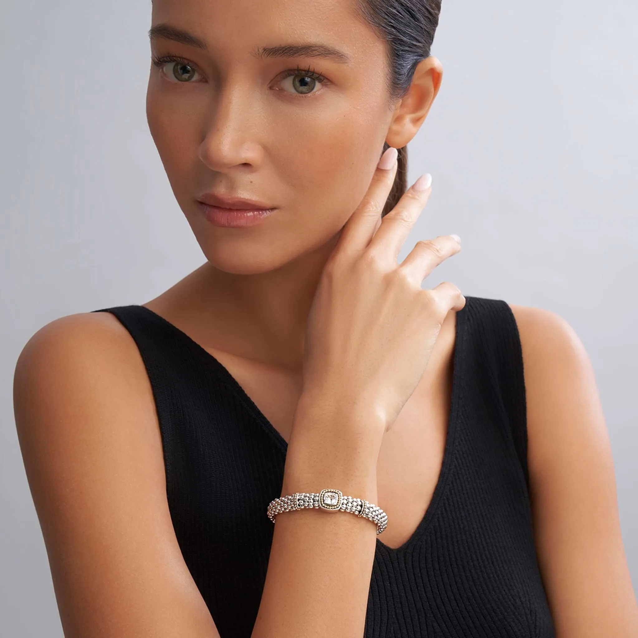 Rittenhouse White Topaz Caviar Bracelet | 9mm