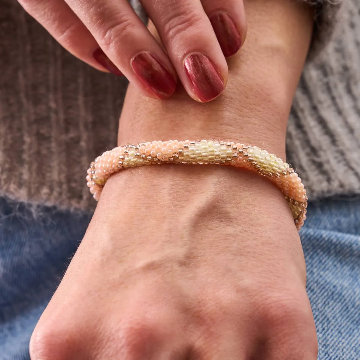 Rose Lassi | Himalayan Glass Bead Bracelet