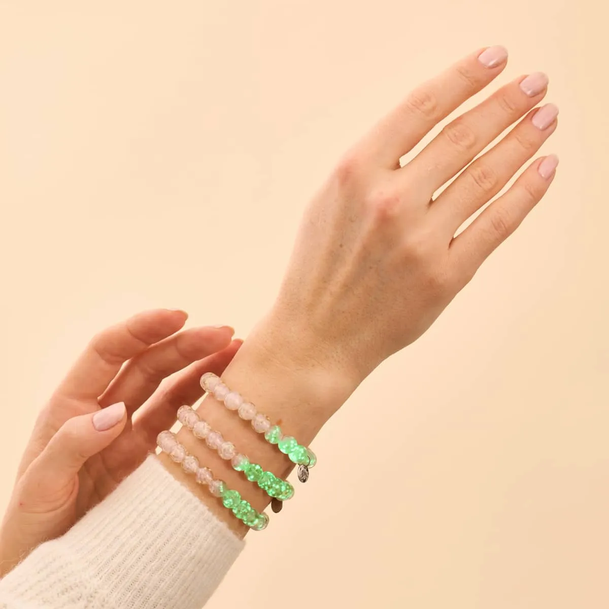 Rosewater | .925 Sterling Silver | Firefly Glass Bracelet
