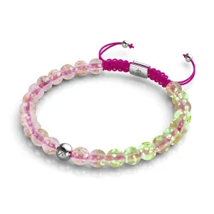 Rosewater x Magenta | Mini Firefly Glass Macrame Bracelet