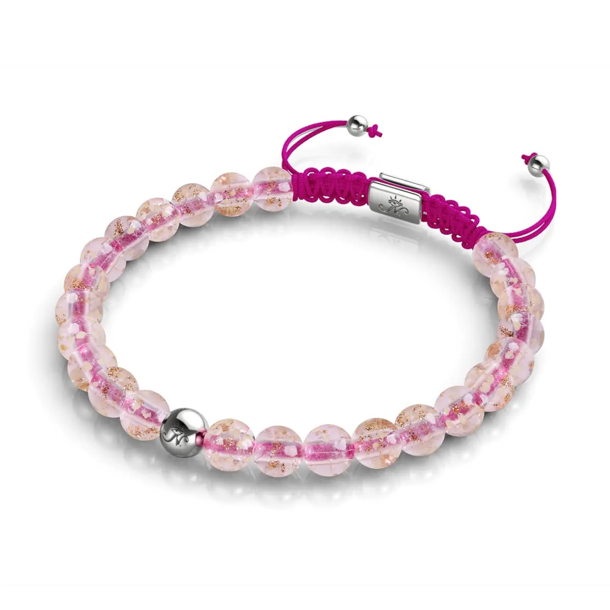Rosewater x Magenta | Mini Firefly Glass Macrame Bracelet