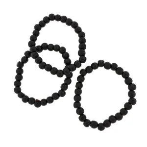 Round Acrylic Bead Bracelet - 8mm - Black - 1 Bracelet - BB196