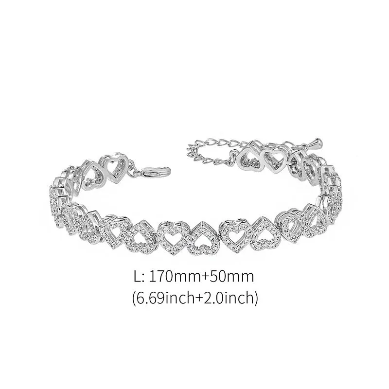 Round Cut Cubic Zirconia CZ Crystal Tennis Bracelets - Elegant and Sparkling Addition for Women's Wedding Ensemble