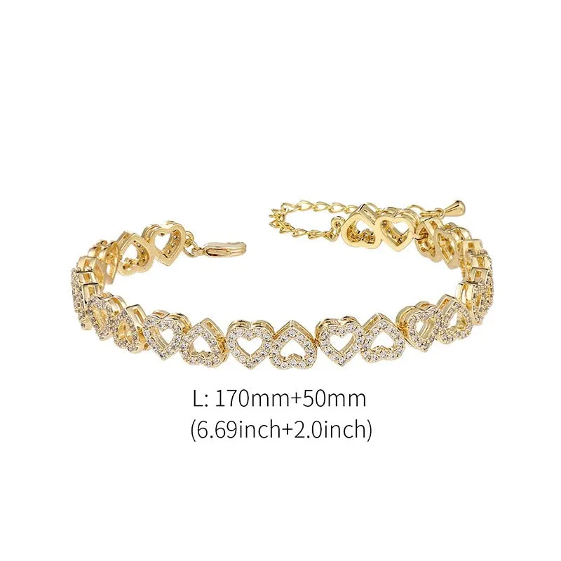 Round Cut Cubic Zirconia CZ Crystal Tennis Bracelets - Elegant and Sparkling Addition for Women's Wedding Ensemble
