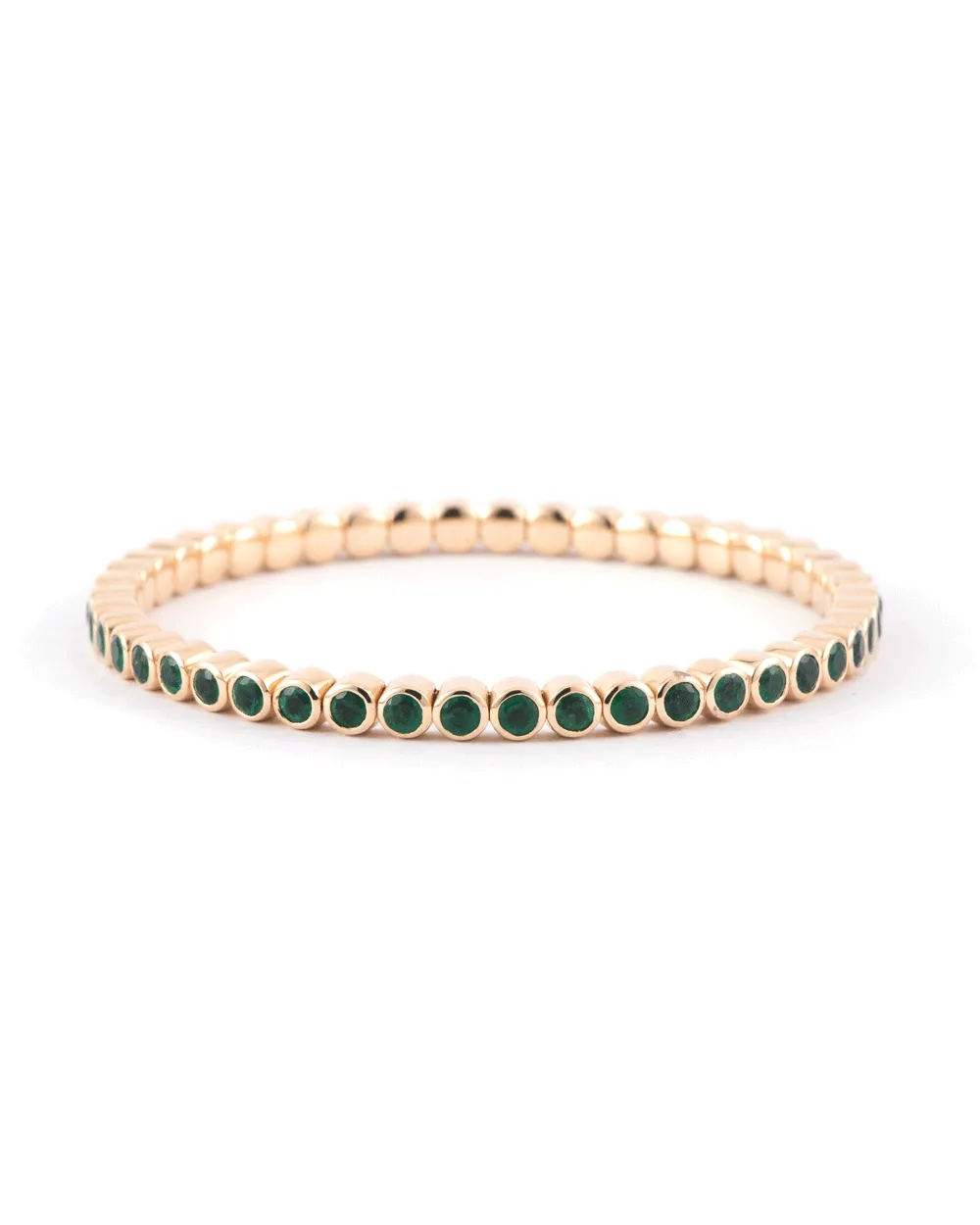 Round Emerald Stretchy Bracelet