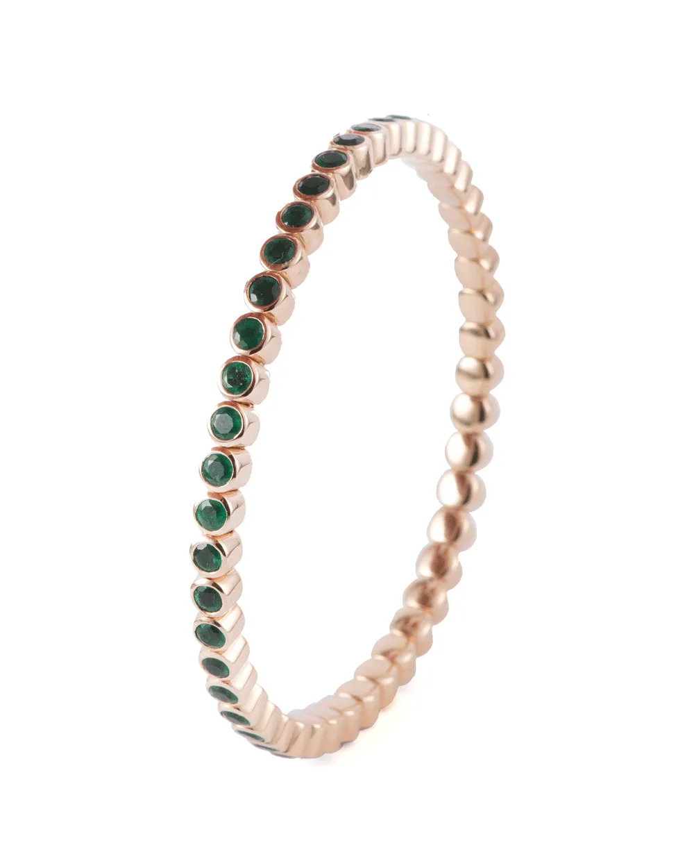 Round Emerald Stretchy Bracelet