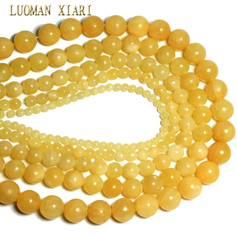 Round Natural Topaz Jade Stone Beads