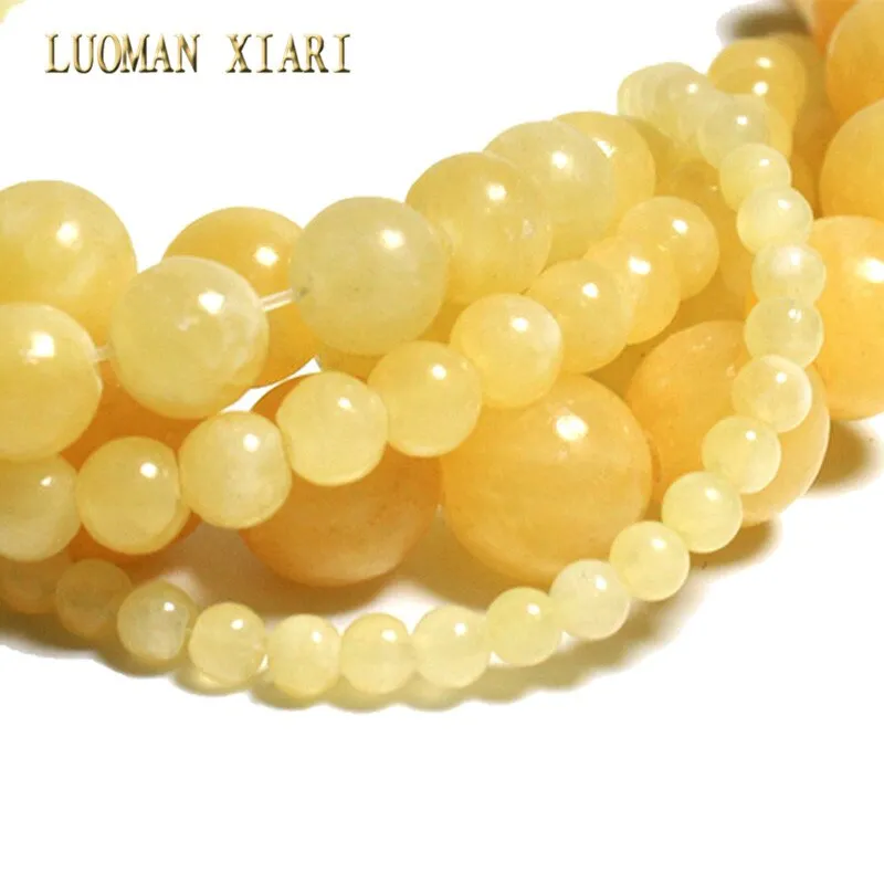 Round Natural Topaz Jade Stone Beads