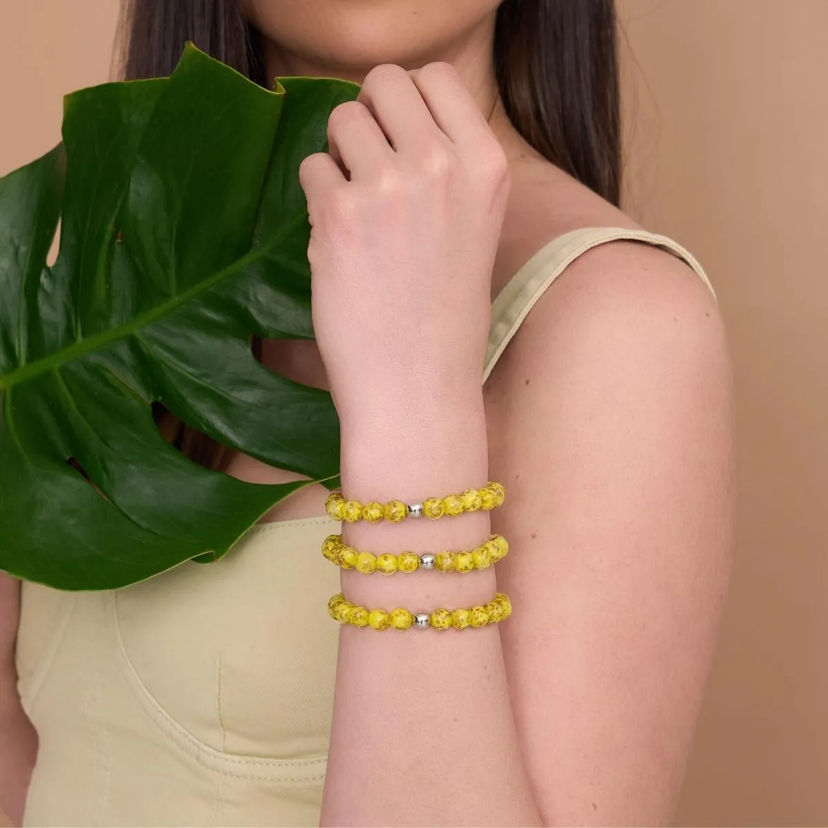 Saffron | .925 Sterling Silver | Firefly Glass Bracelet