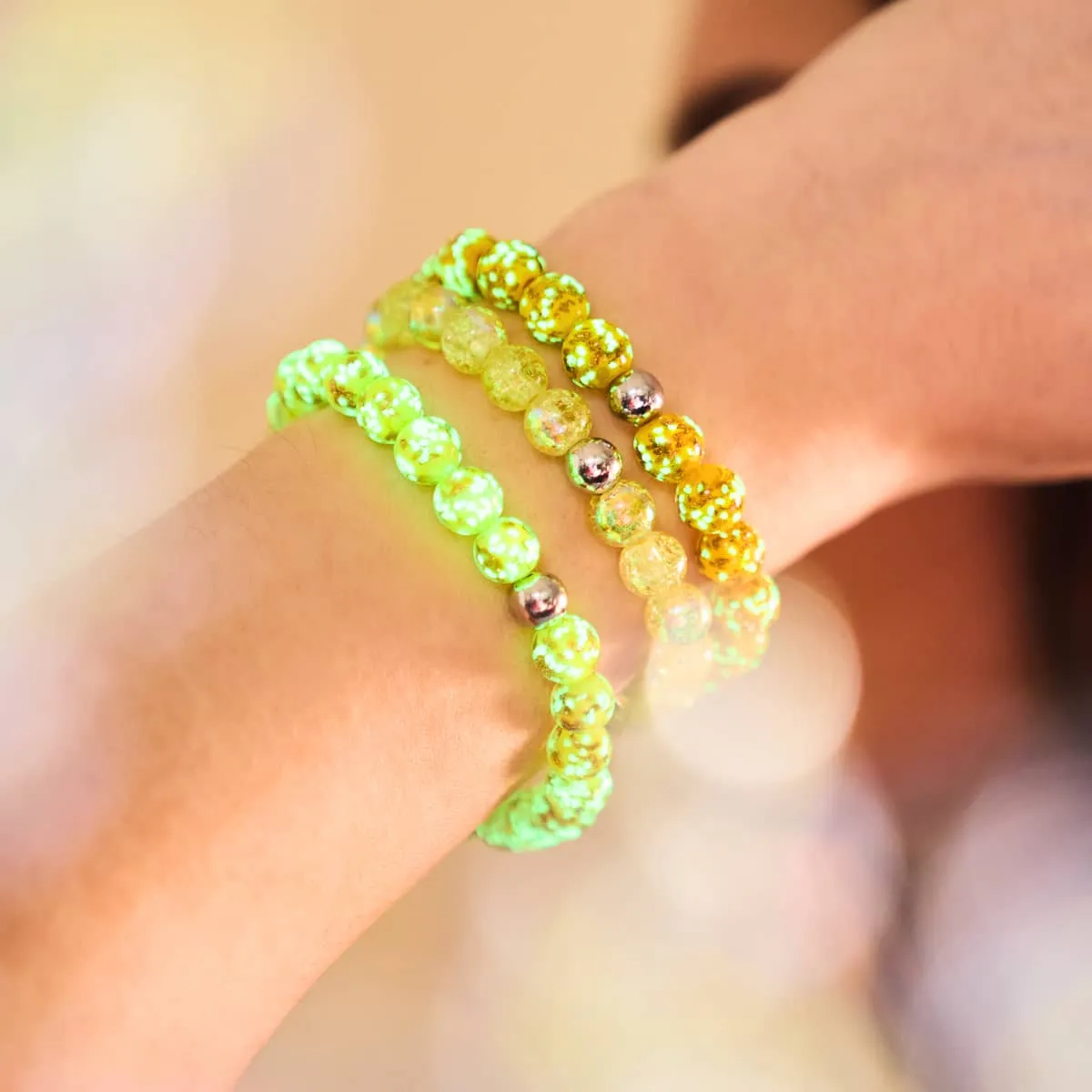 Saffron | .925 Sterling Silver | Firefly Glass Bracelet