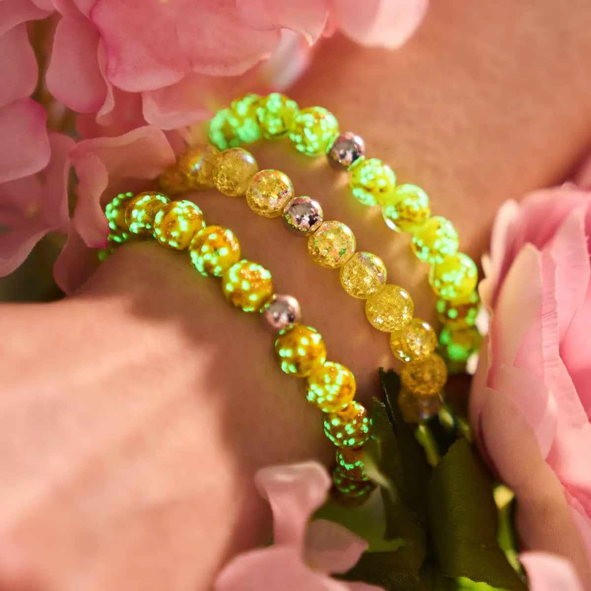 Saffron | .925 Sterling Silver | Firefly Glass Bracelet