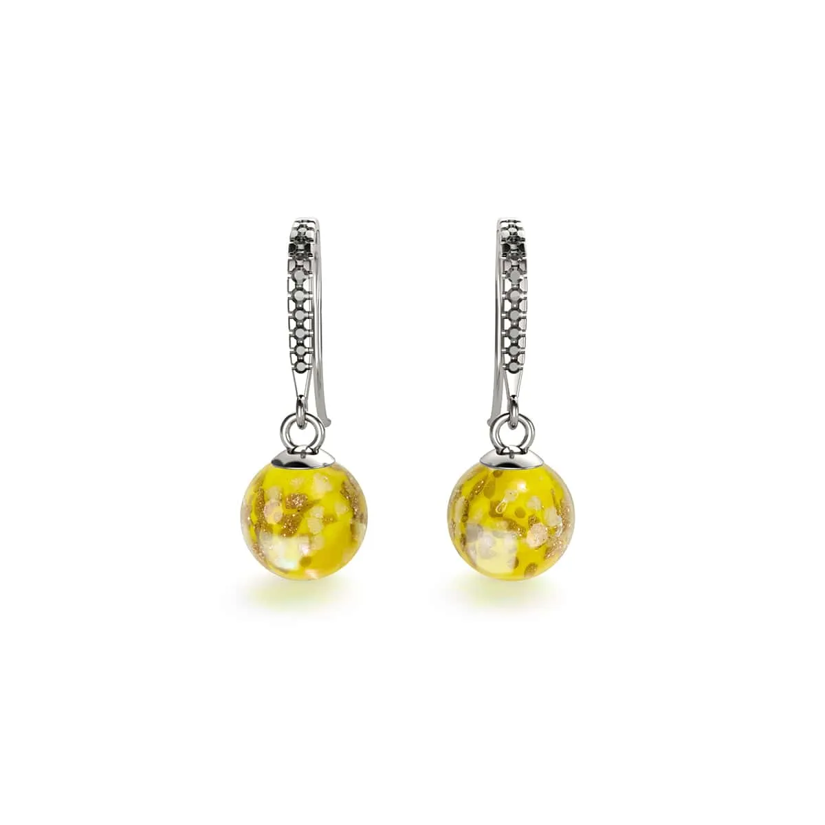 Saffron | .925 Sterling Silver | Firefly Glass Huggie Earrings