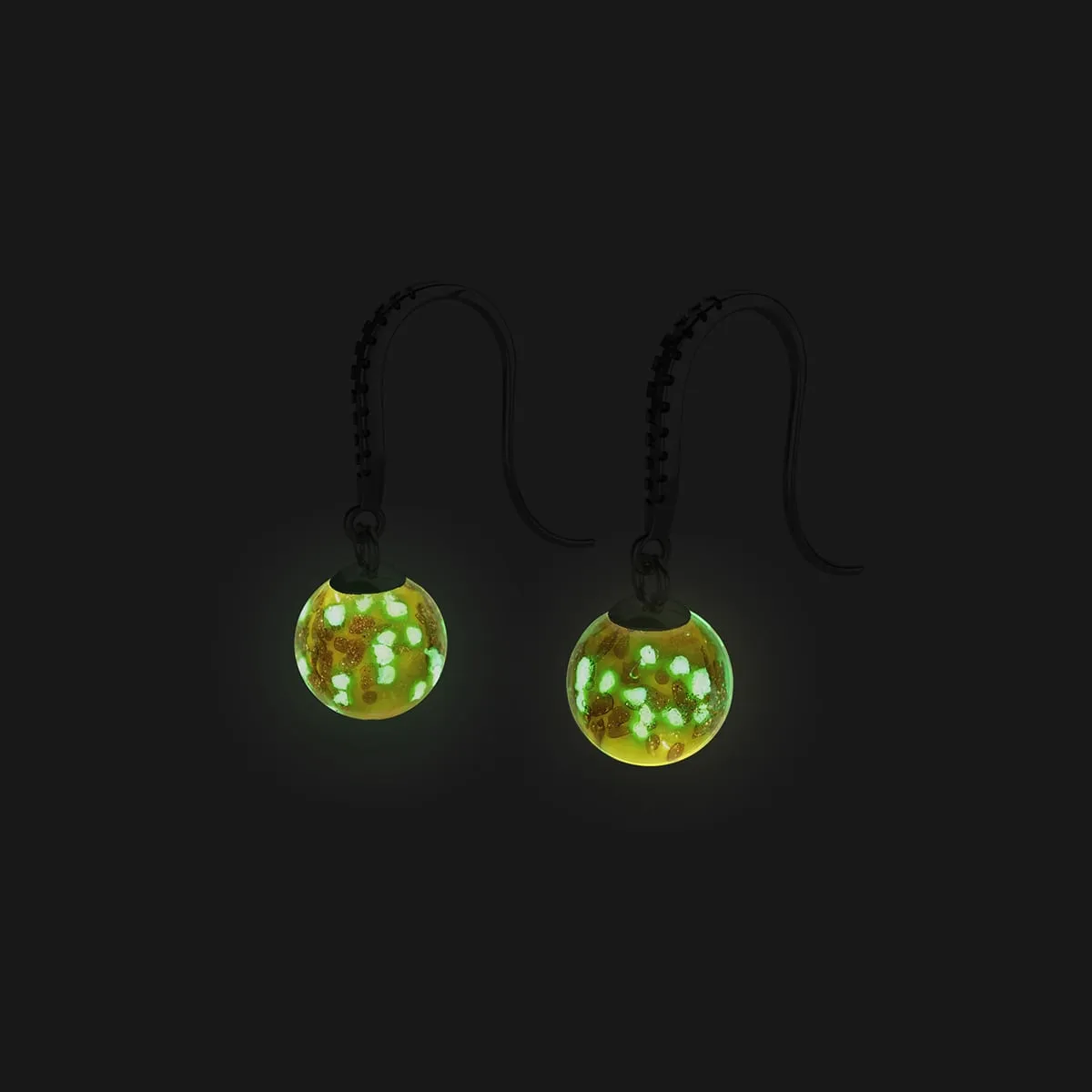 Saffron | .925 Sterling Silver | Firefly Glass Huggie Earrings