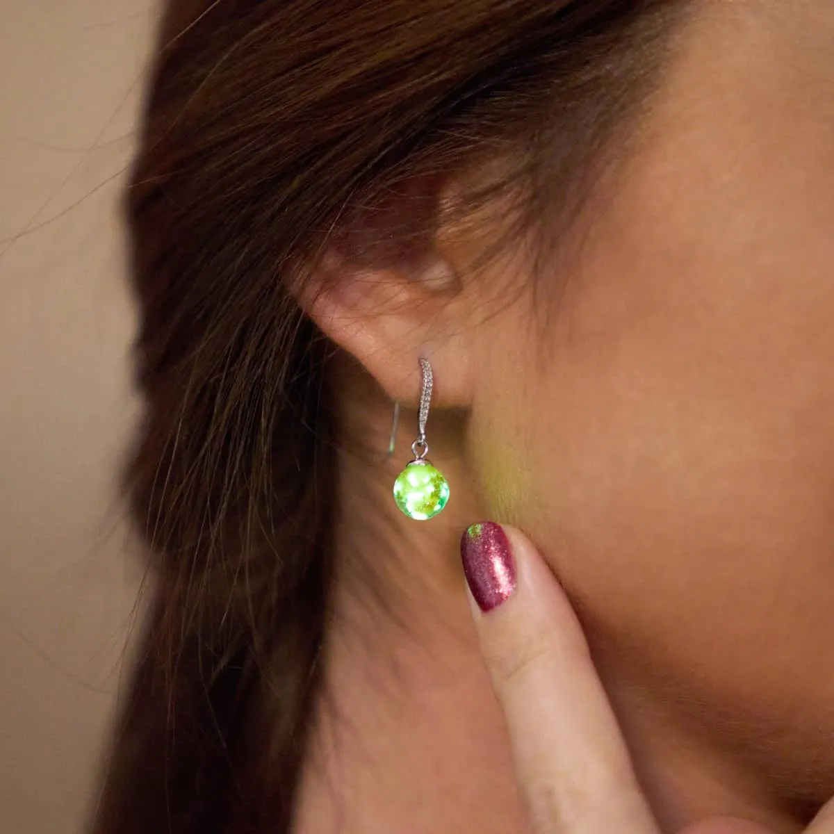 Saffron | .925 Sterling Silver | Firefly Glass Huggie Earrings