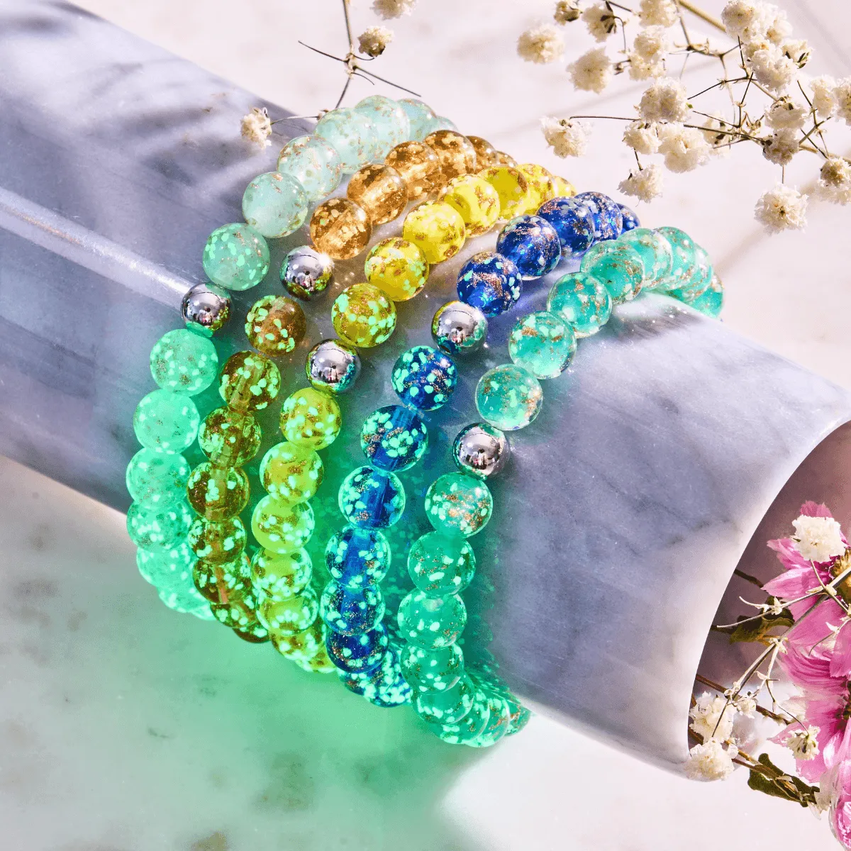 Sapphire | .925 Sterling Silver | Firefly Glass Bracelet