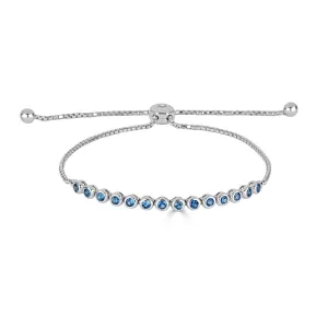 Sapphire and Diamond Adjustable Bracelet