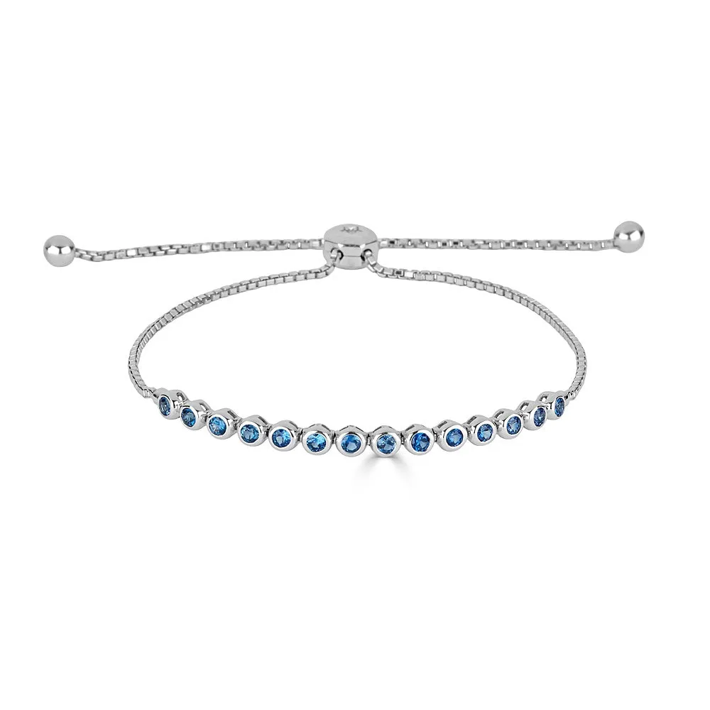 Sapphire and Diamond Adjustable Bracelet