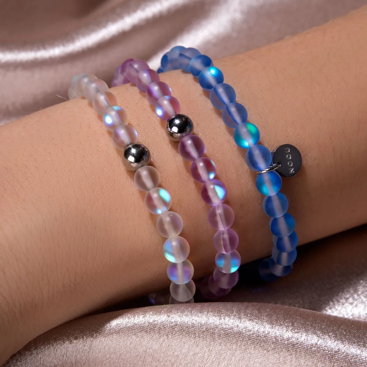 Sapphire | Silver | Mermaid Glass Bead Bracelet