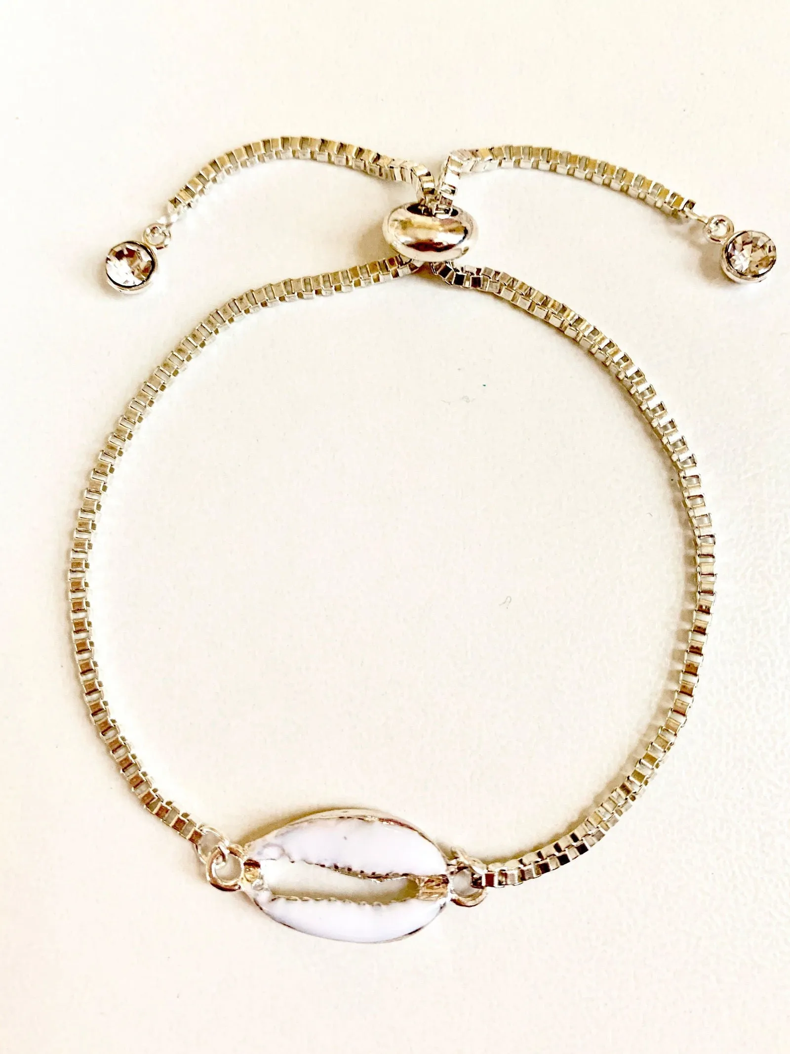 Seashell Bracelet Adjustable Spring Closure