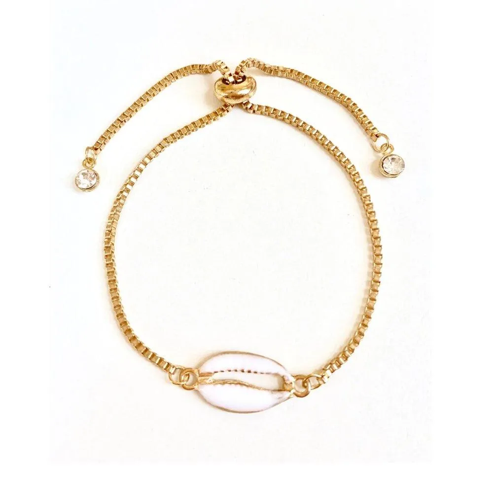 Seashell Bracelet Adjustable Spring Closure