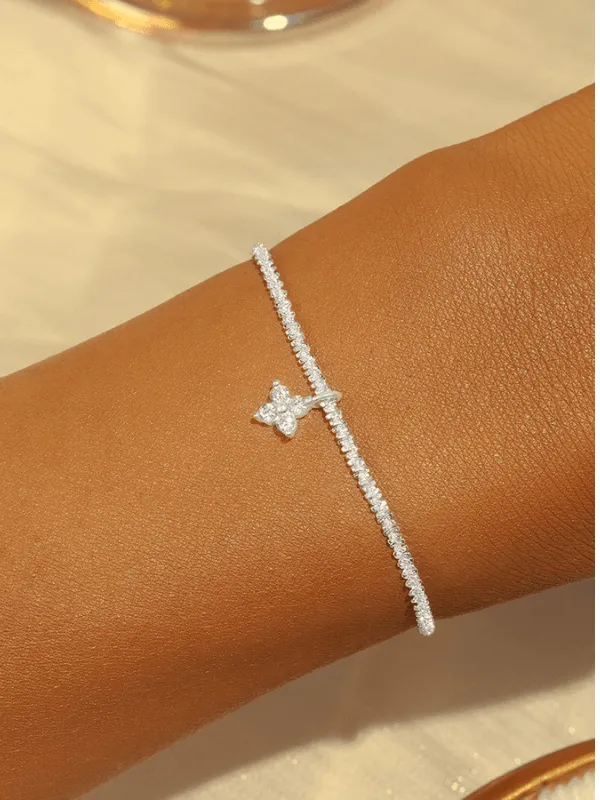 Shooting Star Sterling Silver Rhinestone Women's Bracelet