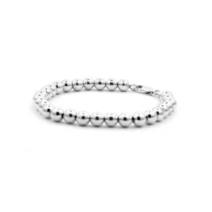Silver Bead Bracelet 6mm