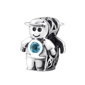 Silver Boy Charm Bead