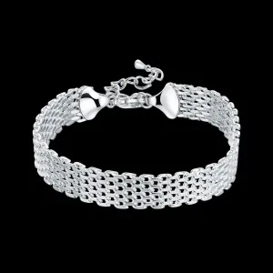 silver Bracelets for women Exquisite fashion weaving chain  Wedding party Christmas gifts Jewelry