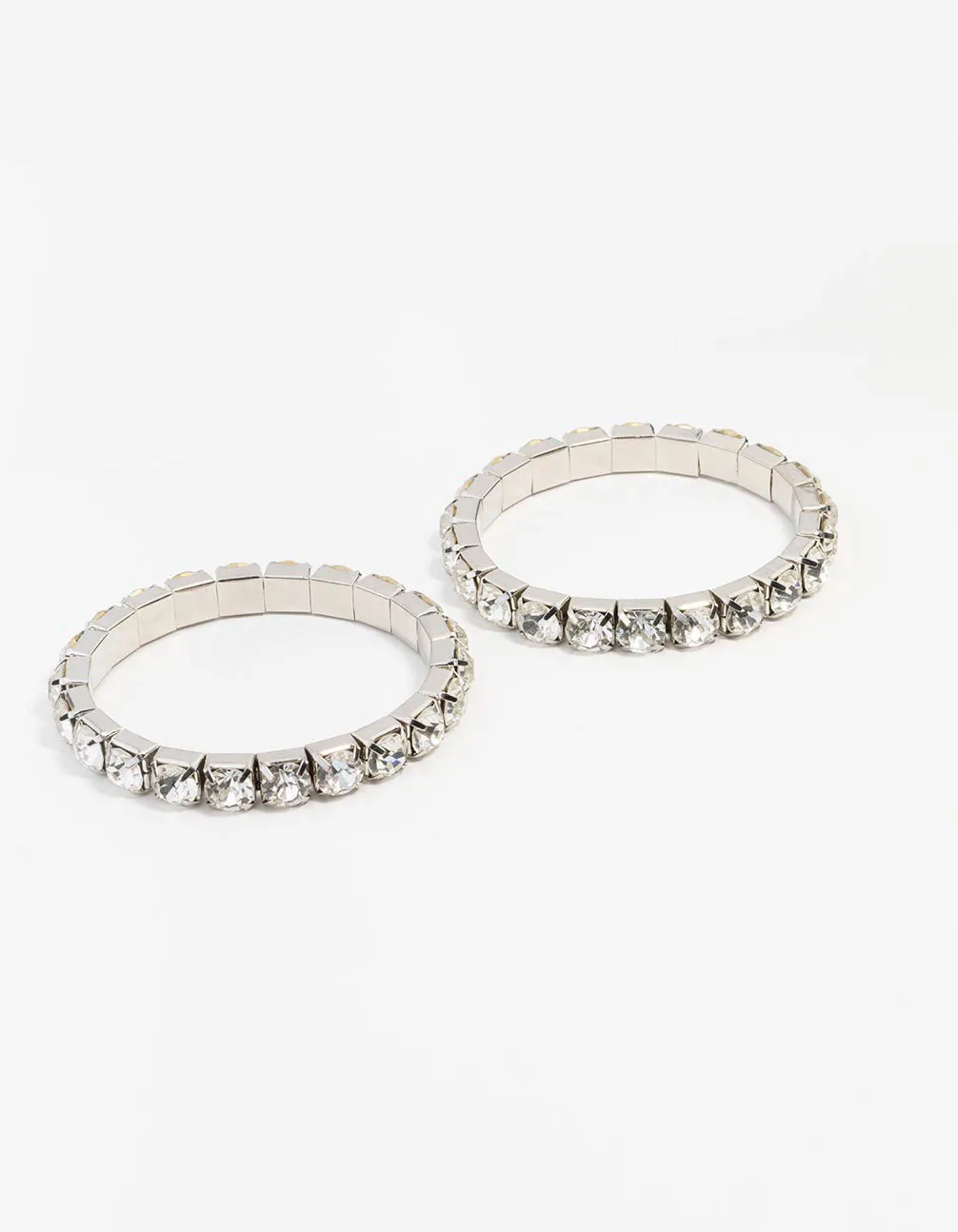 Silver Diamante Stretch Bracelet 2-Pack
