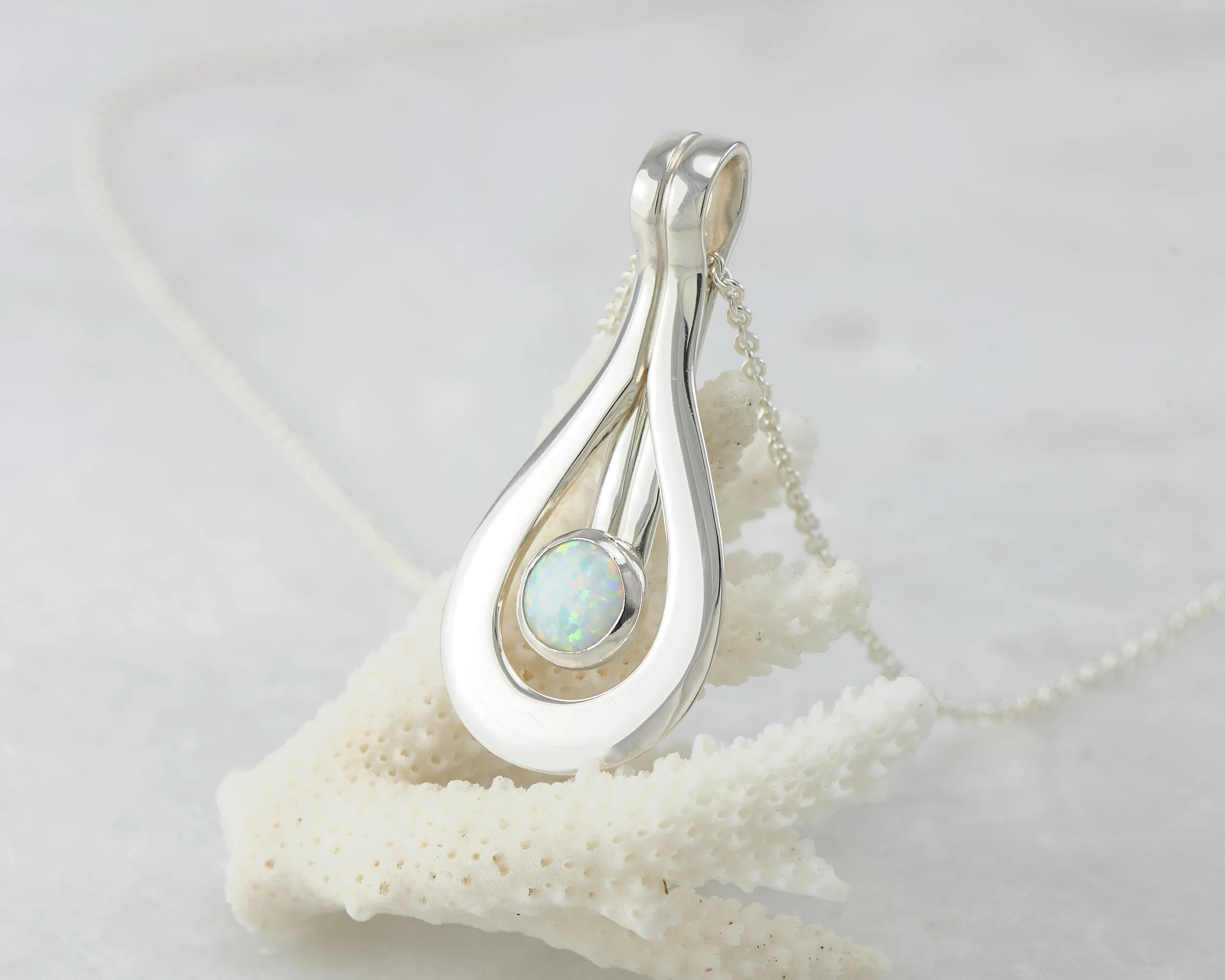 Silver Opal Pendant