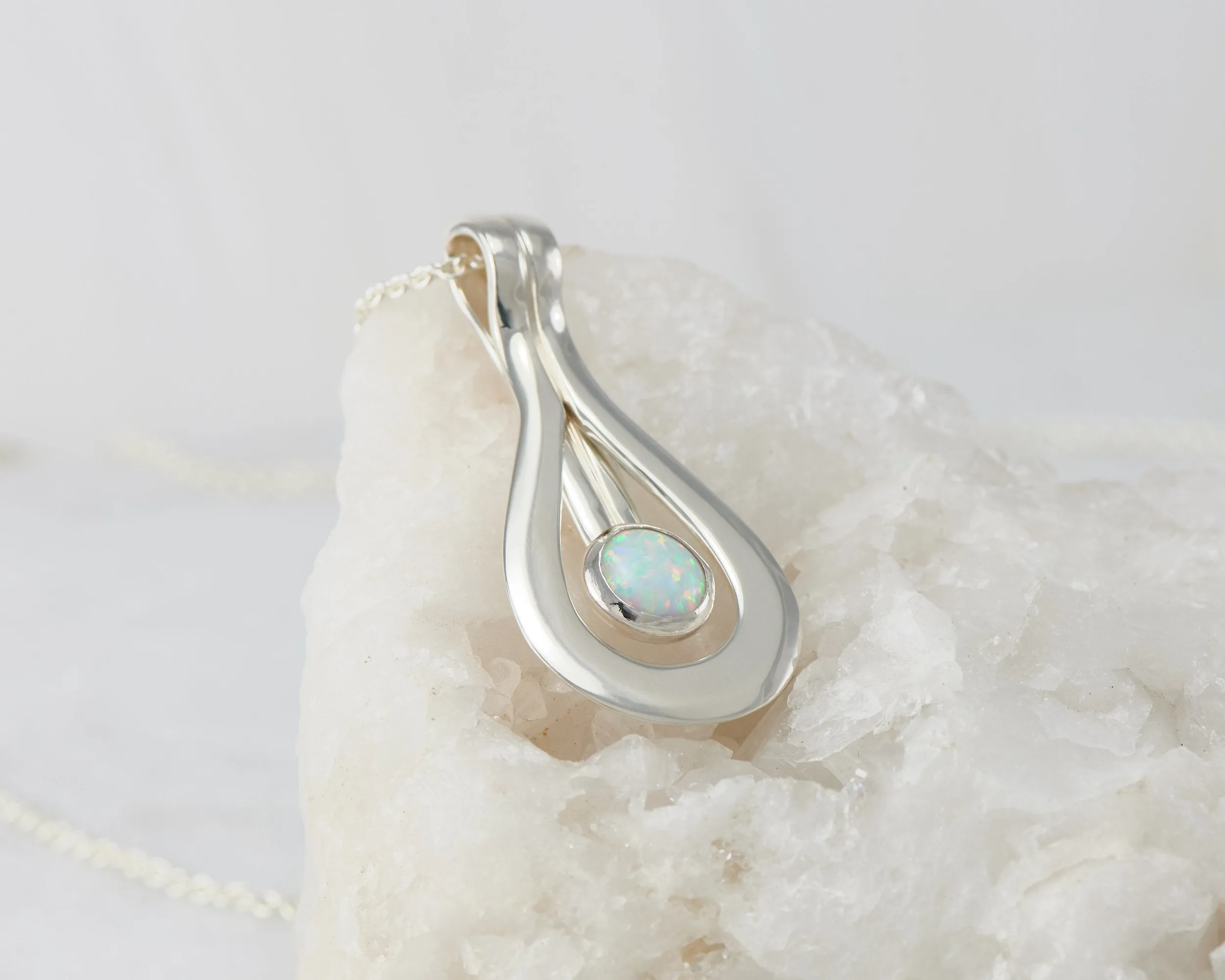 Silver Opal Pendant