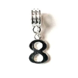 Silver Plated Number 8 Drop Charm