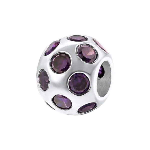 Silver Round Charm Bead