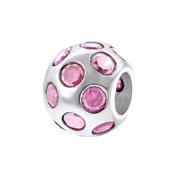 Silver Round Charm Bead