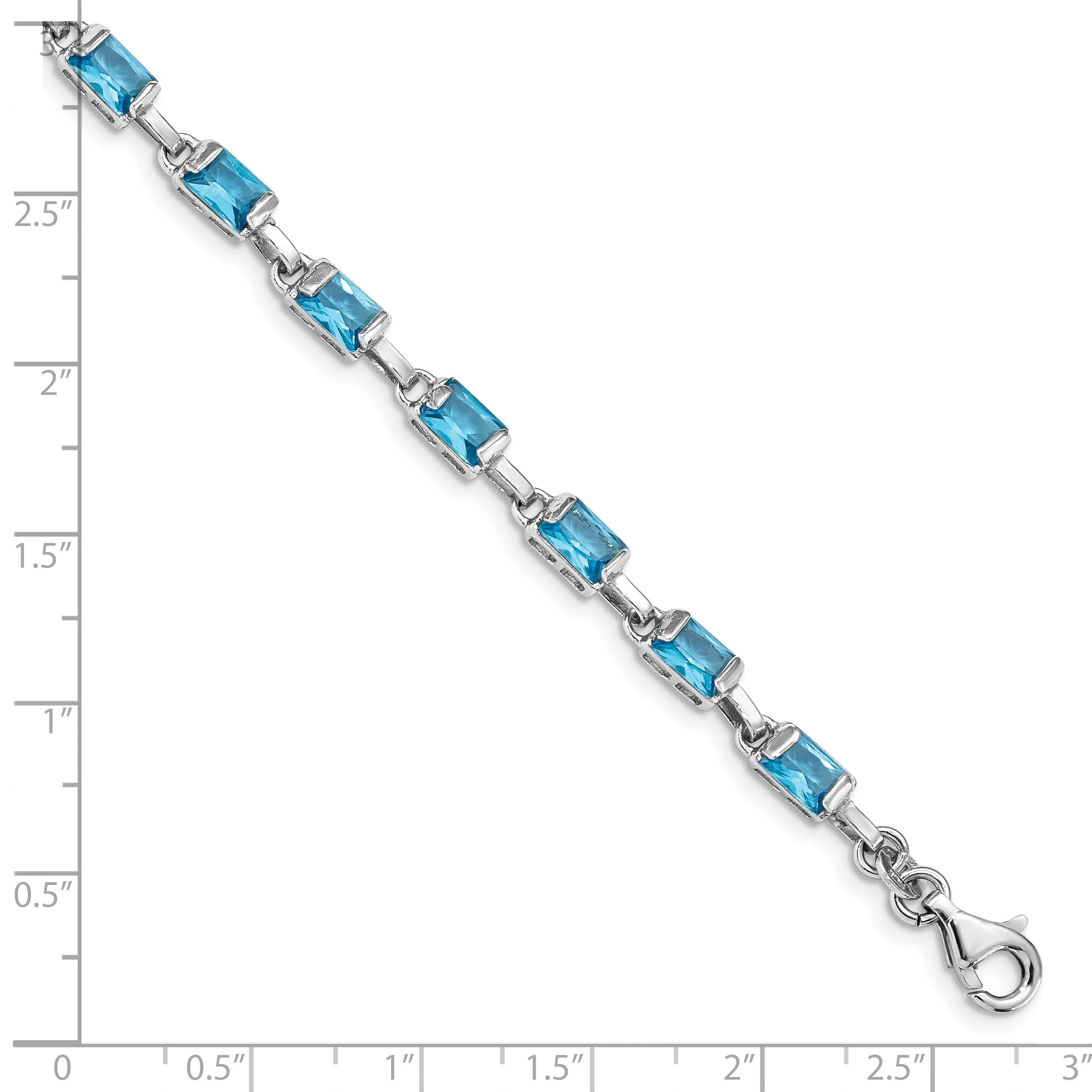 Silver Stones Blue Topaz Gemstone Bracelet