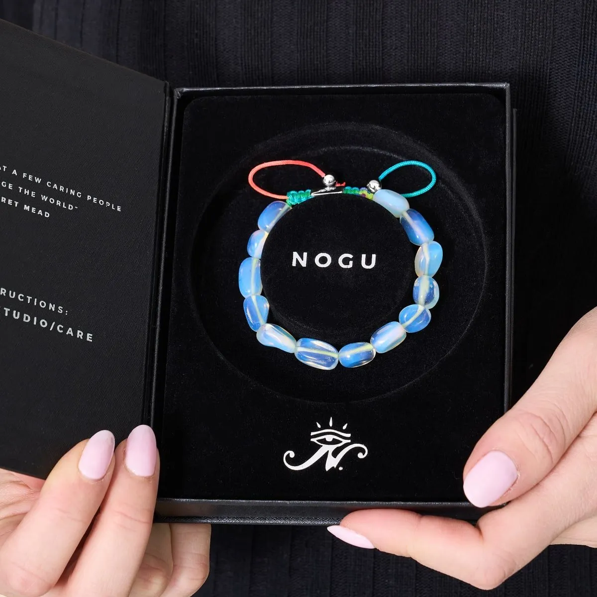 Silver x Spectrum | Opal Moonstone Pebble Macrame Bracelet