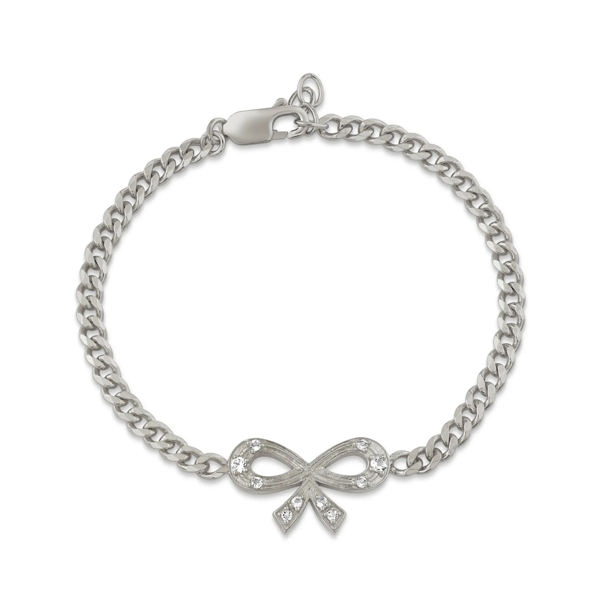 Single Bow with Curb Chain Bracelet
