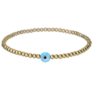 SINGLE EVIL EYE | Opal Charm and 14K Gold Filled Beads Bracelet - Small